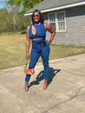Peek-A-Boo Denim Jumpsuit