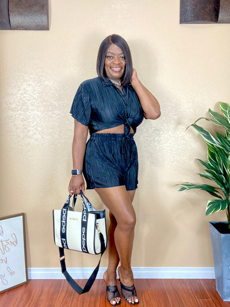 Pleated Short Set