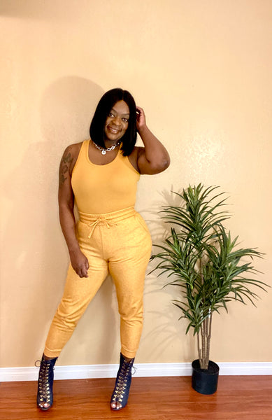 Poly Joggers (bottoms only) (Ash Mustard)
