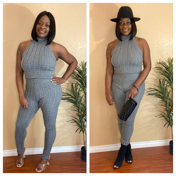 Sweater Crop Top Set